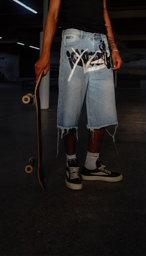 GRAFFITTI RHINESTONE JORTS