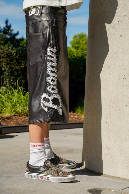MIDNIGHT LEATHER SHORTS