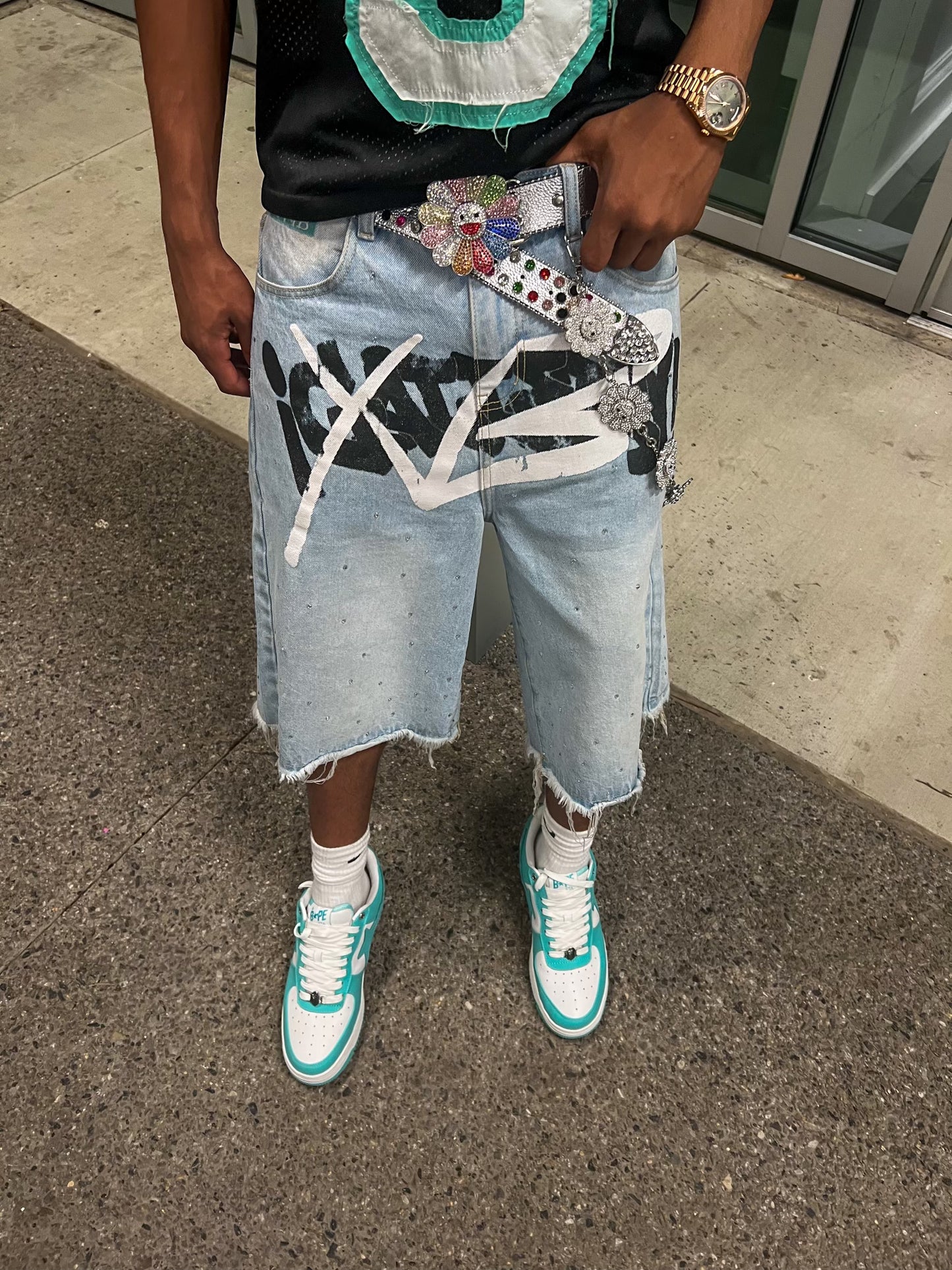 GRAFFITTI RHINESTONE JORTS