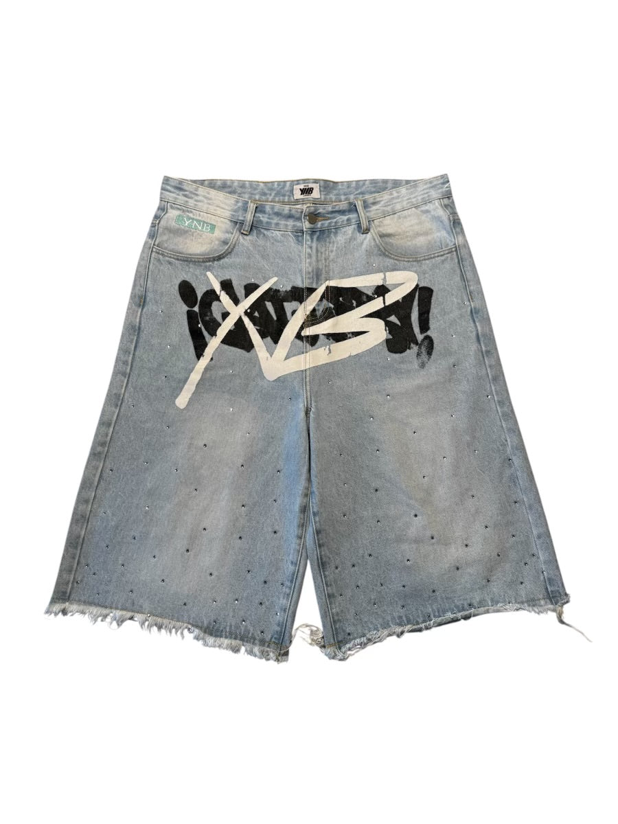 GRAFFITTI RHINESTONE JORTS